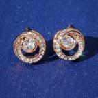 Rose gold stud earrings [does not contain the original packaging]]