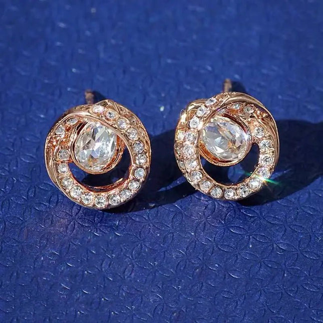 New 1:1 Double Layer Rotating Water Drop Earrings