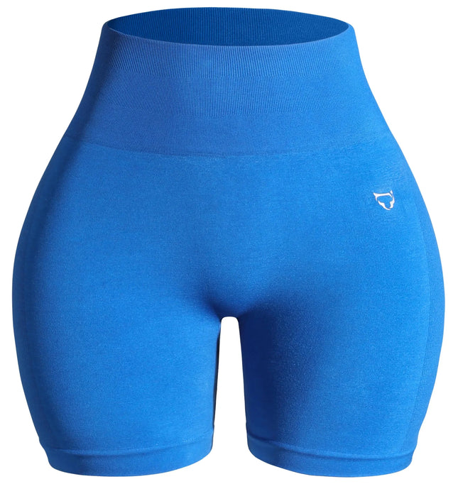 TomTiger Womens Athletic Seamless Shorts High Waisted Squat Proof Tummy Control Exercise Shorts Women (Brilliant BlueXL) - Lamarshop1