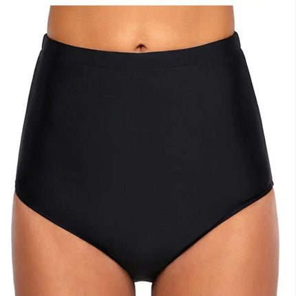 High - Waist Solid Color Anti - Glare Bikini Briefs - Lamarshop1