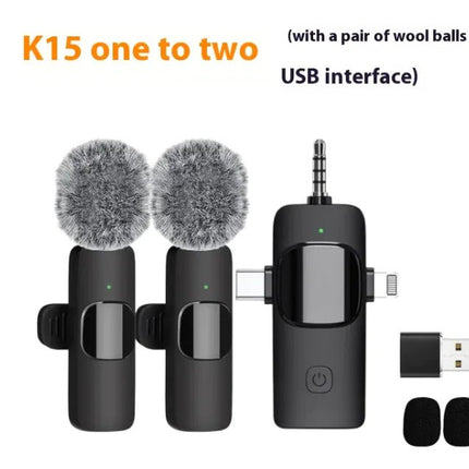 Wireless Collar Clip Microphone Three - in - one Three Connector Mini Microphone 35 Hole - Lamarshop1