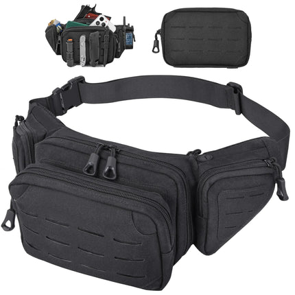 MOZETO Mens Fanny Pack Heavy Duty Fanny Pack Holster for Full Size Pistol Tactical Concealed Carry Gun Bag - Lamarshop1