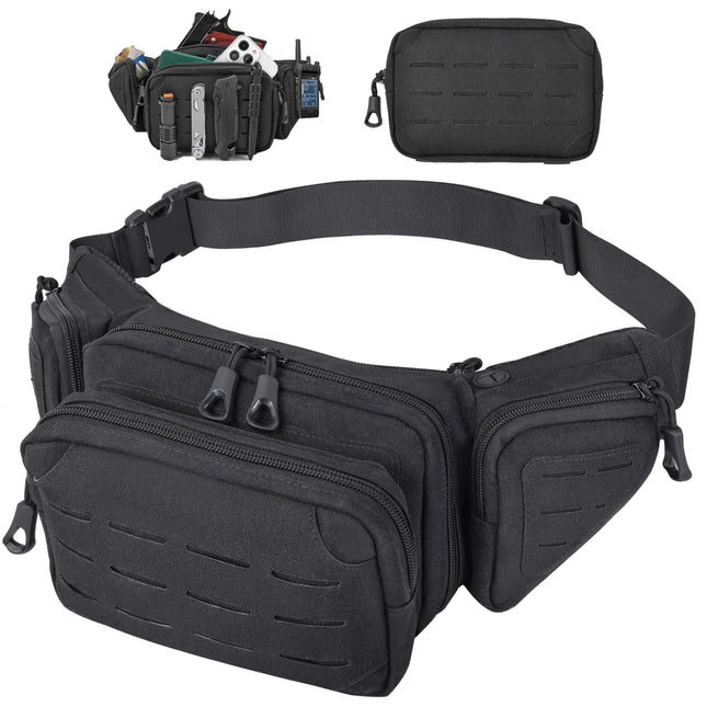 MOZETO Mens Fanny Pack Heavy Duty Fanny Pack Holster for Full Size Pistol Tactical Concealed Carry Gun Bag - Lamarshop1