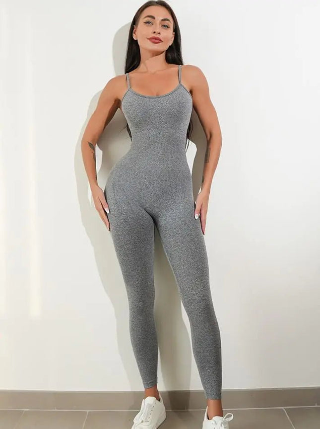 Womens Sexy Unitard One Piece Jumpsuit Spaghetti Strap Tummy Control Rompers Sleeveless Bodysuits Outfits - Lamarshop1