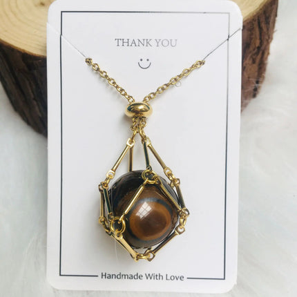 Crystal Raw Stone Pendant Necklace - Lamarshop1