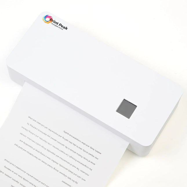 PrintPeak Thermal Printer A4 with 1 Rolls of Pre - Cut Paper (50 Sheets) Wireless Portable Printer for Travel Compact Bluetooth Printer for iPhone Android & Laptop 27.5 x 11.6 cm - Lamarshop1