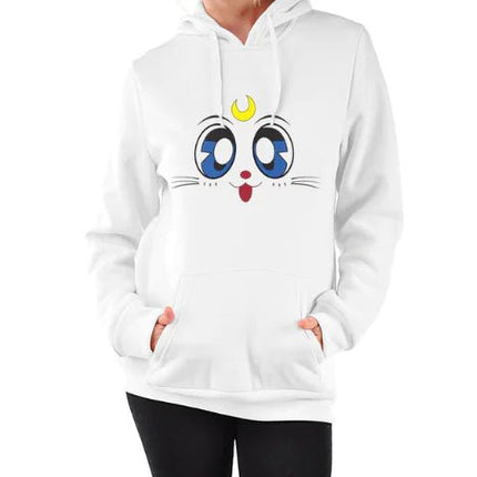 Women's Hooded Sweatshirt with Fleece Cat Design - Lamarshop1