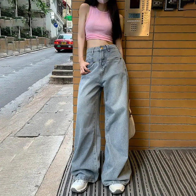 Retro Loose Wide Leg Jeans for Women