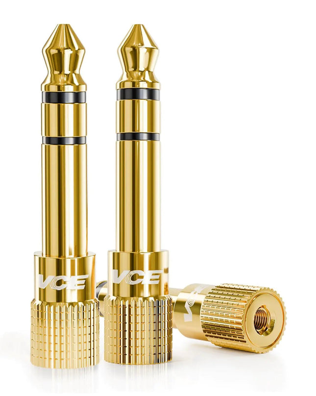 VCE 3.5mm to 1/4 Adapter Stereo Headphone Adapter 24K Gold-Plated 1/8 to 1/4 Adapter for Headphones Pianos Keyboards 1 Pack
