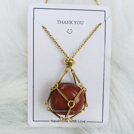 Crystal Raw Stone Pendant Necklace - Lamarshop1
