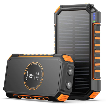 Riapow Solar Power Bank 26800mAh, Wireless Portable Charger with USB C Input/Output Fast Charge 3.0A Solar Charger External Battery with Flashlight for Phone, Tablet and Camping Outdoors - Lamarshop1