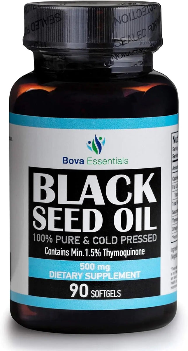 HalalEveryDay Organic Black Seed Oil - USDA Certified Cold Pressed Glass Bottle Over 1.5% Thymoquinone 3X Strength Turkish Black Cumin Nigella Sativa Non - GMO 100% Pure Blackseed Oil (Capsules) - Lamarshop1