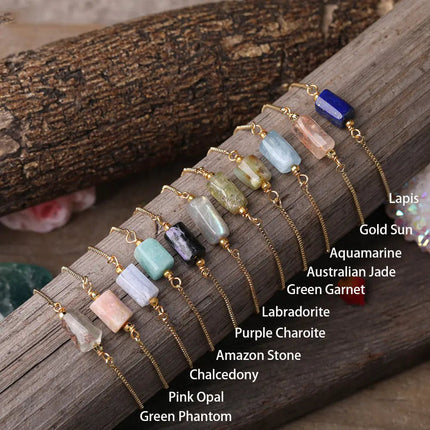 Adjustable Women’s Metal Chain Bracelet with Prismatic Stones