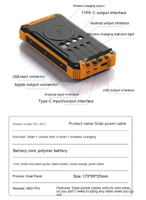 Solar Wireless Power Bank - Lamarshop1