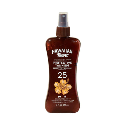Hawaiian Tropic Protective Tanning Oil Spray Sunscreen SPF 25 8oz | Tanning Sunscreen Tanning Oil with SPF Moisturizing Body Oil Hawaiian Tropic Oil Oxybenzone Free Outdoor Tanning Oil 8oz - Lamarshop1