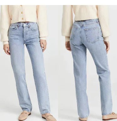 Women's Casual Fit Straight-Leg Wide-Leg Jeans