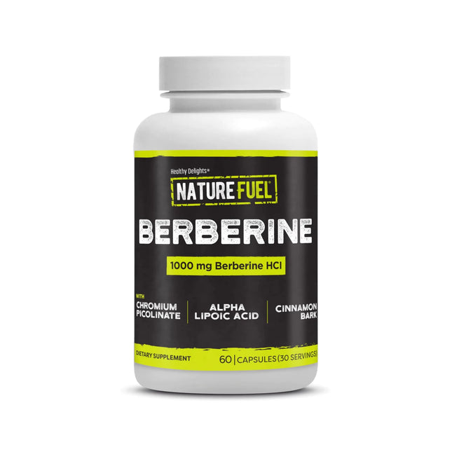 Healthy Delights Nature Fuel Berberine Capsules Berberine Supplement with Berberine HCl Chromium Picolinate Alpha Lipoic Acid and Cinnamon Bark 60 Count 30 Servings - Lamarshop1