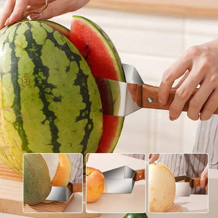 New Watermelon Splitter Watermelon Cutting Artifact 430 Stainless Steel Cutting Piece Splitter Household Melon Triangle Cutting Knife Fruit Knife Kitchen Gadgets - Lamarshop1