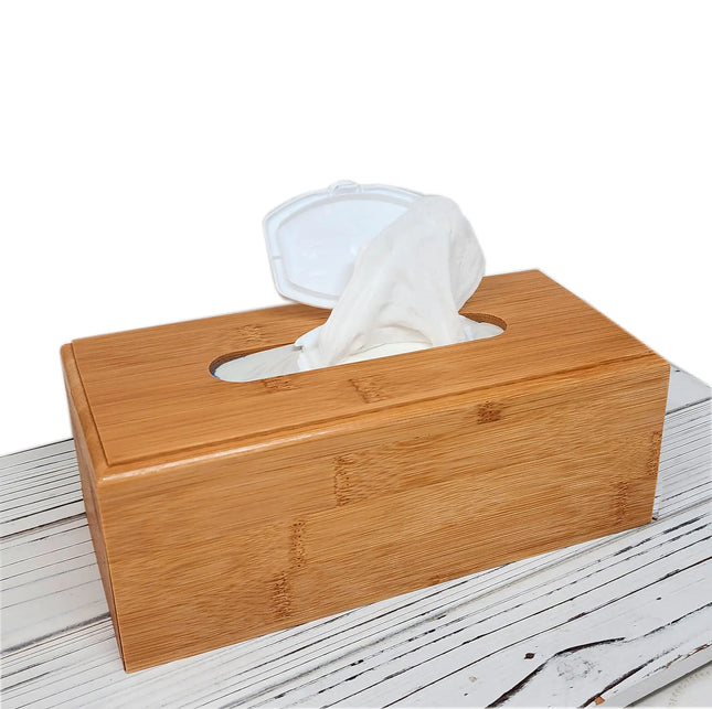 Baby Wipes & Tissue Wooden Dispenser Holder Box | Decorative Container Reusable in Bathroom Farmhouse Bamboo. Décor Tissue Box Holder | Refillable Baby Wipes Dispenser - Lamarshop1