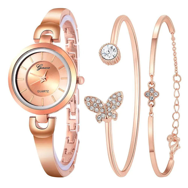 3 - Piece Bracelet and Quartz Watch Set for Women - Lamarshop1