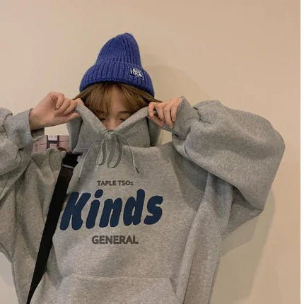 Women's Hooded Fleece Sweater with Letter Design - Lamarshop1