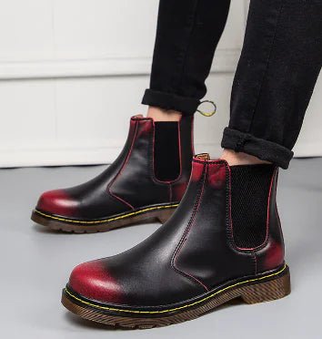 Autumn Style Thick-Heeled Cowhide Martin Boots for Women