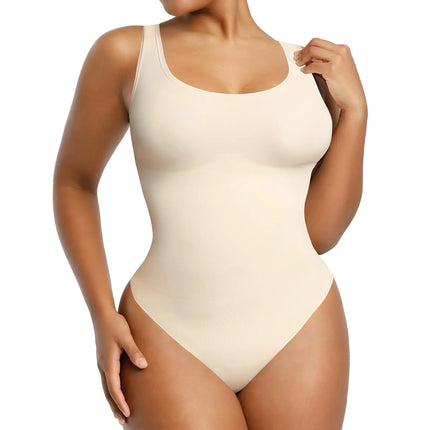 SHAPELLX Shapewear Bodysuit Shaping Bodysuit for Women Body Shaper Tummy Control Shapewear Seamless Sculpting Thong Body Shaper Plus Size Bodysuit Beige Corset Bodysuit (Beige，X - Small/Small - Lamarshop1