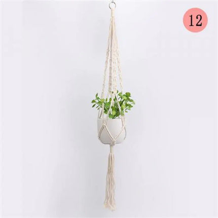 Handwoven Cotton Rope Hanging Planter Basket - Lamarshop1