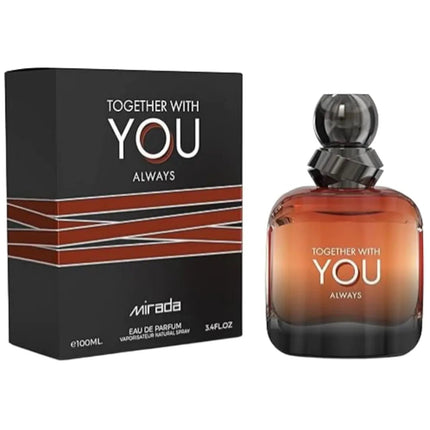 MIRADA Together With You Always Mens Eau de Parfum (EDP) 3.4 FL. Oz (100ml) Men’s Perfume with Notes of Pink Pepper Juniper Violet Toffee Cinnamon Sage Lavender Vanilla Tonka Bean - Lamarshop1