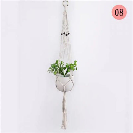 Handwoven Cotton Rope Hanging Planter Basket - Lamarshop1