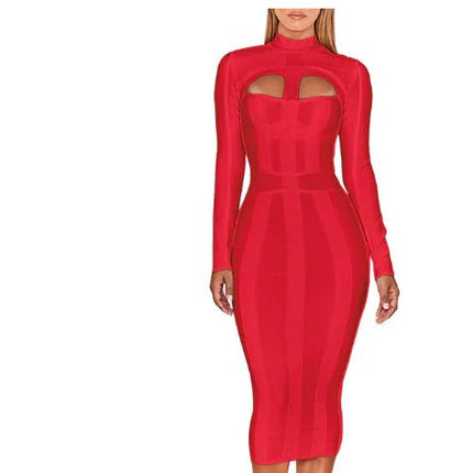 Trendy Halter Neck Sexy Dress with Cutout Design
