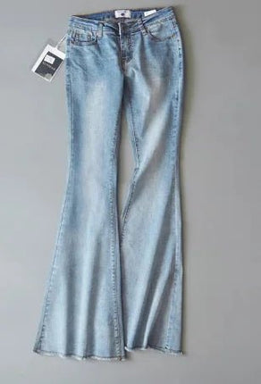 Women's Slim-Fitting Mid-Waist Wide-Leg Jeans