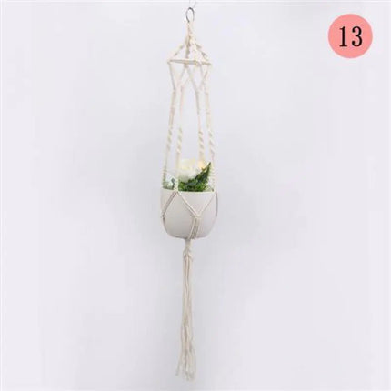 Handwoven Cotton Rope Hanging Planter Basket - Lamarshop1