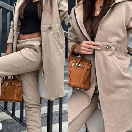 Women's Fleece Hooded Sweater Set - Lamarshop1
