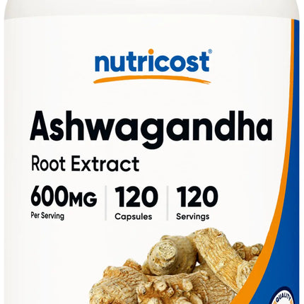 Nutricost Ashwagandha Herbal Supplement 600mg 120 Capsules - Vegetarian Non - GMO Gluten Free Ashwagandha Root - Lamarshop1
