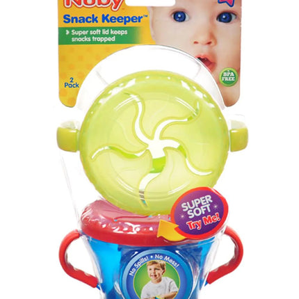 Nuby Keeper Snack Container 1 Count (Pack of 1) Colors May Vary