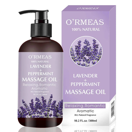 Massage Oil with Lavender and Peppermint Massage Oil for Skin Moisturizing Body Oil Lavender Massage Oil for Men and Women 10.2 fl.oz - Lamarshop1