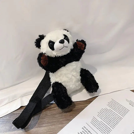 Cute Plush Panda Mini Shoulder Bag, Cartoon Crossbody - Lamarshop1