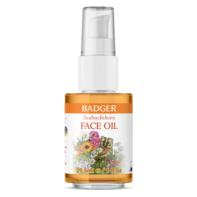 Badger Face Oil Seabuckthorn Certified Organic Seabuckthorn Oil Organic Face Oil Moisturizing Facial Oil Natural Face Oil 1 oz Glass Bottle - Lamarshop1