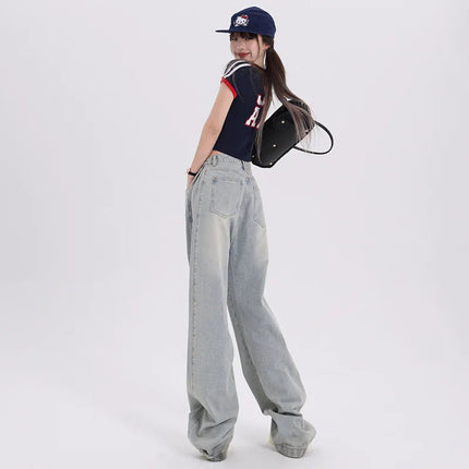 Cool Blue Wide-Leg Jeans