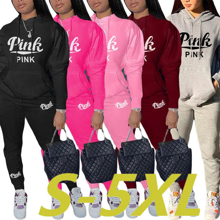 N8999P3 Plus Size Casual Printed Sweatshirt Set - Lamarshop1
