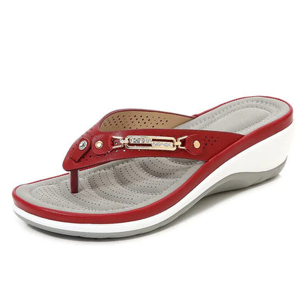 Women's Beach Sandals with Metal Buckle Design - Lamarshop1