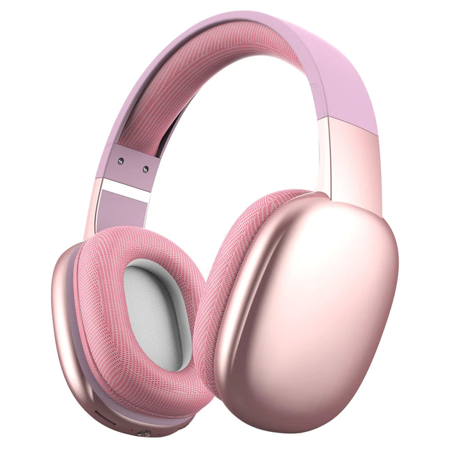 Gabba Goods Wireless Over Ear Bluetooth Headphones with Microphone - Wireless Headset - Noise Reduction - Bluetooth WiredBuilt in Micro SD for Travel Home Work TVPCGamingCellphone (Pink) - Lamarshop1