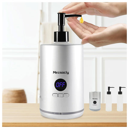 Oil Warmer for Massage oil warmer for scented oil Massage Oil Warmer lotion warmer Body Oil Heater for Spa Salon and Barber Shops with Two Oil Bottle Dispenser Constant Temperature Silver - Lamarshop1