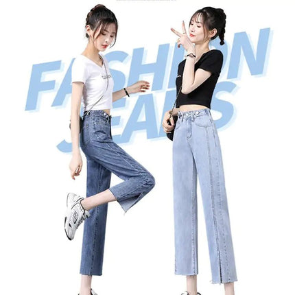 High Waist Women's Straight Leg Wide Leg Jeans