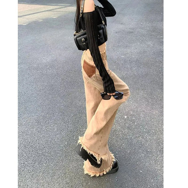 Vintage Women's Curry Loose Wide Leg Jeans