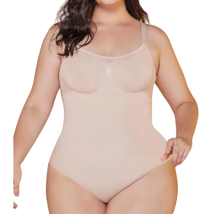 CURVEEZ Bodysuit for Women Tummy & FUPA Control Shapewear Seamless Sculpting Thong Full Bust Body Shaper Compression Tank Top (Brief Medium Nude) - Lamarshop1