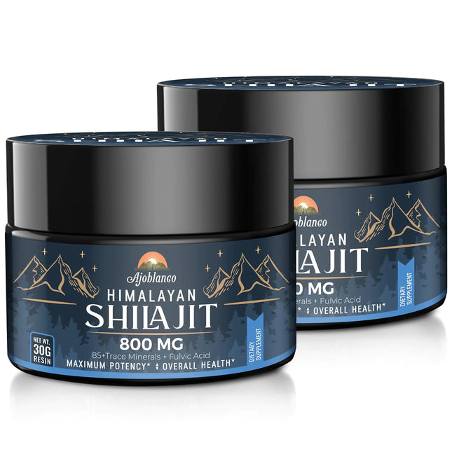 Ajoblanco 800 Mg Himalayan Shilajit Resin Shilajit Pure Himalayan Organic Shilajit Supplement with Purity High Dosage & Potency for Energy Strength & Immunity Men & Women 30 Grams Pack of 2 - Lamarshop1