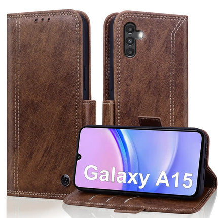 Wallet Case for Samsung Galaxy A15 5G with RFID Blocking Credit Card Holder, PU Leather Folio Flip Kickstand Protective Shockproof Cover Women Men for Galaxy A15 5G Phone Case - Black - Lamarshop1
