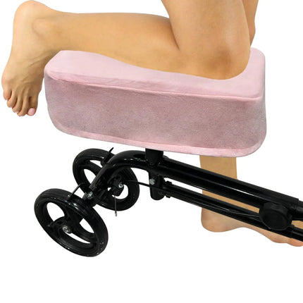 SPRING SEAON Knee Scooter Cushion - Short Fluff Knee Scooter Pads Removable Cover and Thick Memory Foam Cushion Insert Universal Fit Knee Scooter Accessories (Pink)